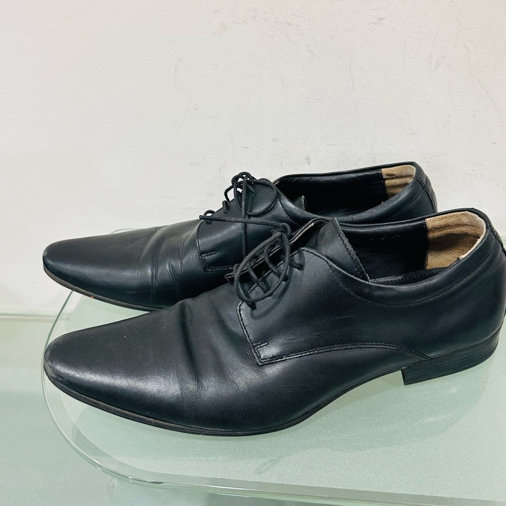 Bugatti 9 US 42 Mens Shoes Dress Black‎ Leather Lace Up